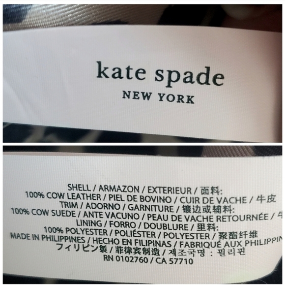 Kate Spade | Spencer Court Archie Leather Suede Totate Bag Purse - Black - Picture 9 of 13